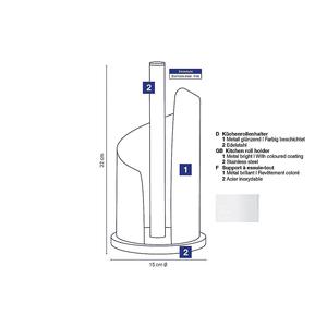 kela <b>Kitchen</b> <b>roll</b> <b>holder</b> Stella Ø15cm H: 32cm stainless steel, shiny white - Product Image 3