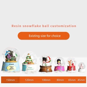 Personnalisable résine boule à neige électrique flocon de neige musique Transparent mer vague Base motif Animal pour anniversaire cadeau de noël - Product Image 4