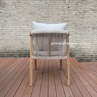 Ensemble table et chaises de salle à manger d'extérieur Hangkai en teck moderne de haute qualité, résistant à l'eau, écologique et durable, pour la maison