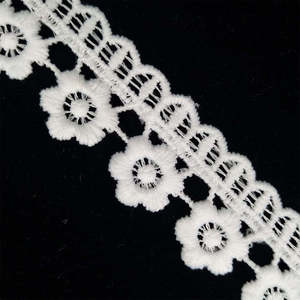 Dentelle de haute qualité chien dentelle florale blanche 5yd par la cour lait soie Polyester matériel fleur garniture dentelle pour robe - Product Image 1