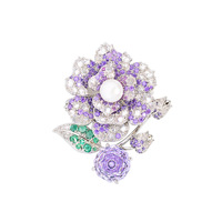 Broche de luxe XILIANGFEIZI en zircon violet camélia, épinglette florale haut de gamme en perle d'eau douce, bijoux en gros
