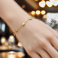 Bracelet à breloques en forme de cœur en acier inoxydable plaqué or 18 carats, bijoux tendance pour anniversaire