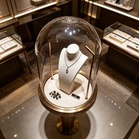 Vitrine et présentoir à bijoux en aluminium GZowin avec éclairage LED - Vitrine à bijoux écologique