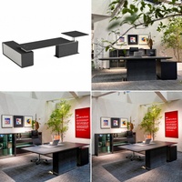Bureau de direction motorisé à hauteur réglable, bureau à double plateau, mobilier de bureau pour patron, directeur, PDG