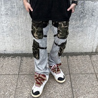 Pantalon cargo décontracté direct d'usine pour hommes taille élastique motif droit taille moyenne avec poches latérales Dropship Stock