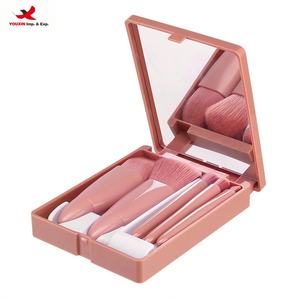 Ensemble de 5 pinceaux de maquillage portables en gros avec miroir pour les voyages, pinceaux multifonctionnels pour poudre libre et blush comme outils de beauté - Product Image 2
