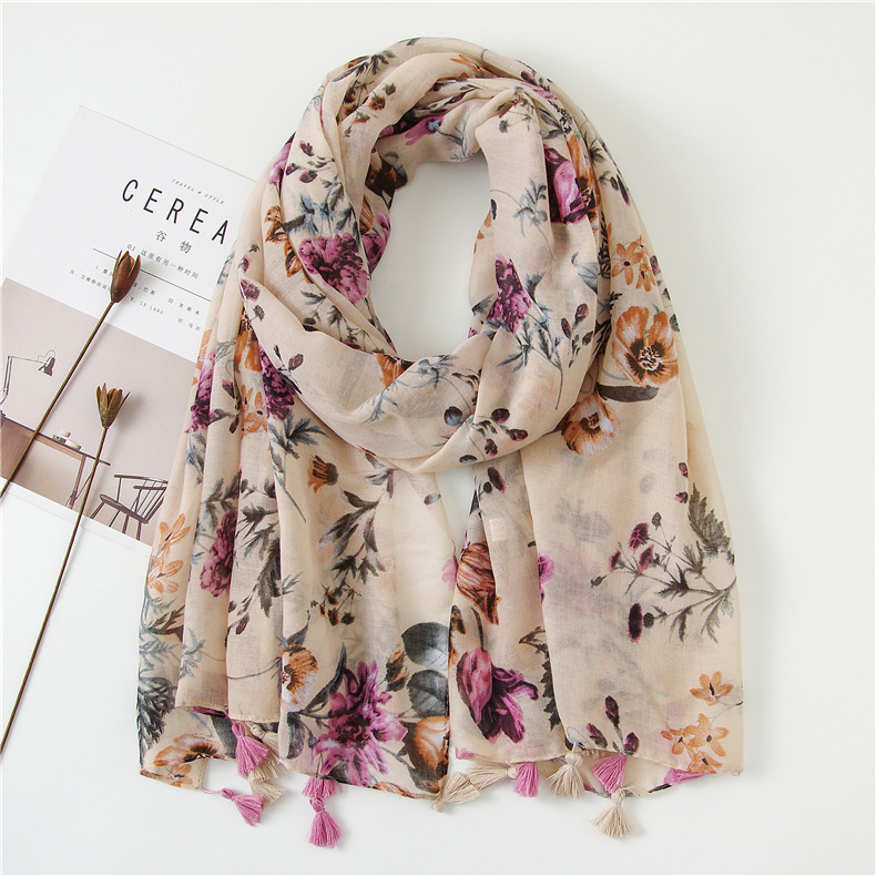小物 COTTON STOLE - BLUE Mop Head Blue Cotton Blend (80% Cotton, 20% Polyester) Loop