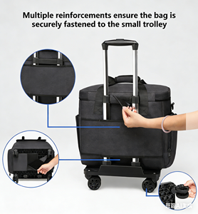 Bolsa de poliéster de gran capacidad con ruedas para profesores, bolso de mano para profesores, maleta de viaje multifuncional con cremallera y ruedas desmontables - Product Image 5