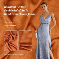 Tissu satiné brillant de qualité supérieure, 97% polyester, 3% élasthanne, imitant l'acétate, imprimé floral, pour robe et chemisier femme