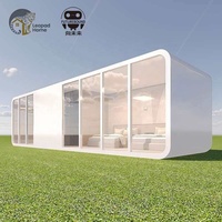 Capsule spatiale flottante, nouvelle maison mobile, maison flottante préfabriquée en acier pour maisonnette extérieure, maison-bateau de luxe
