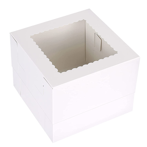 hot selling wholesale China factory cheap kraft paper white tall cake box in bulk pastry bakery boxes packaging boxes