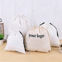 Sac pochette en lin mousseline écologique en tissu coloré personnalisé résistant et uni personnalisé petit sac nautique en toile de coton avec cordon de serrage