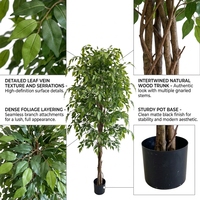 Hochwertige Künstliche Pflanzen 180cm Künstlicher Ficus-Baum Künstlicher Grüner Bonsai für Heim- und Gartendekoration