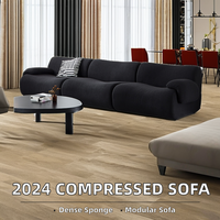 Canapé-lit inclinable d'intérieur avec assise profonde en tissu, cadre en bois, rembourrage en éponge, canapé sectionnel pour salon