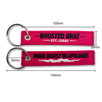 Porte-clés personnalisé avec lettres, étiquette de moto, logo double face, porte-clés tissé brodé