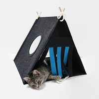 Großhandels preis Kleines Dreieck Katzen nest Bequemes Filz Haustier bett Zelt Abnehmbar für Schlaf box verpackt