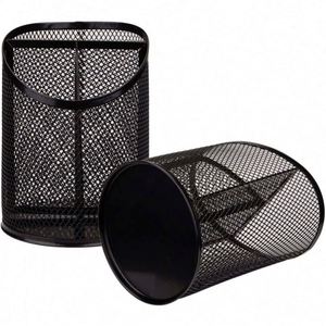 Hot Sale 3 Compartments Desktop Wire Metal Mesh Black Pen Pencil Holder for Office and School Wireless <b>Charger</b> with Pen Holder - Product Image 2