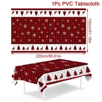 Nappe Jetable de Fête en PE Thème Père Noël pour Décoration de Table et Événements Festifs