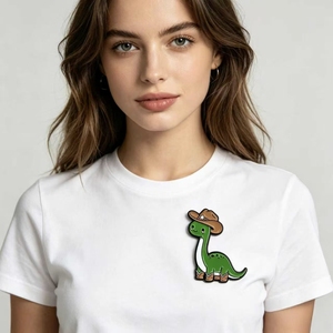 Épinglette en émail dinosaure cowboy mignon, broche amusante dinosaure <span class=keywords><strong>western</strong></span>, cadeau animal kawaii pour sacs à dos - Product Image 4