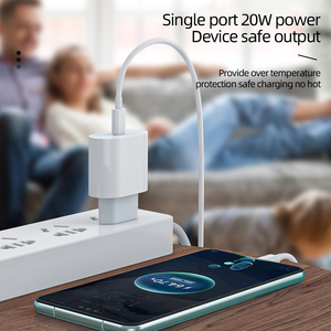 Venta caliente PD 20W Tipo-c Cargador rápido Adaptador de corriente de pared para <span class=keywords><strong>iPhone</strong></span> 13/14/15 EU <span class=keywords><strong>Socket</strong></span> OTP OVP Protección PD 3,0 Función - Product Image 4