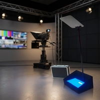 Simar 2026 - Teleprompter Plegable Portátil de 24 Pulgadas para Eventos en Vivo, Incluye Monitor, Estuche y Software