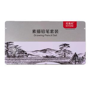 Set da <span class=keywords><strong>Disegno</strong></span> in Scatola di Latta, 29 Pezzi, Kit per Schizzi <span class=keywords><strong>con</strong></span> Matite in Grafite, Matite a <span class=keywords><strong>Carboncino</strong></span>, Sfumini - Product Image 6