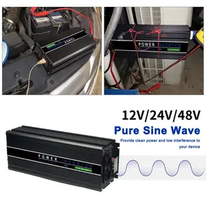 Interruttore caricabatteria di bordo 2000W auto Inverter modificato onda sinusoidale Dual USB DC 12V/24V Soft Starter Inverter