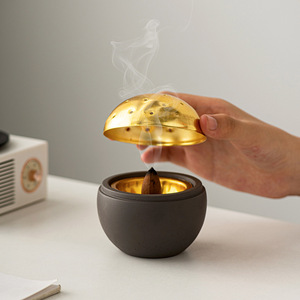 Quemador de Incienso Portátil Moderno, Creativo y Sencillo, de Lujo Ligero, con Base Esférica de Cemento para Uso Religioso - Product Image 3