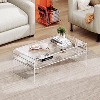 Table basse carrée en acrylique multichromatique, fabriquée à la main, taille et couleur personnalisables, montage facile pour étagères de rangement, salon