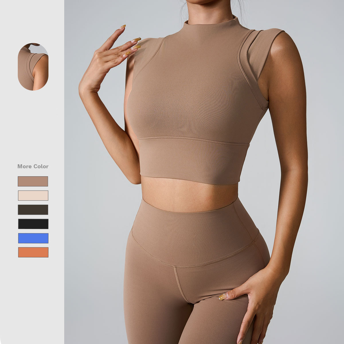 Custom Logo Women's High Elasticity Sports Bra Nude Feeling Tight Workout Crop Top Shaped Yoga Clothing Gym Fitness T Shirt
