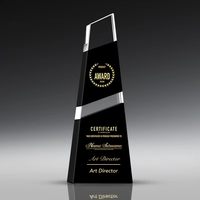 Bai Xuan Plaque de prix en cristal noir haut de gamme personnalisée plaque d'autorisation d'honneur commémorative créative avec impression UV