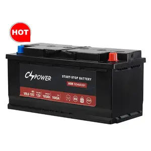 CSPower Baterai Starter Mesin Mobil, Isi Ulang 105ah 12V Asam Timbal AGM Kering Baterai Mulai-Stop -- Model