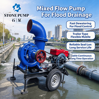 Ensemble de pompes à flux mixte à grand débit, pompes à eau diesel pour le drainage d'urgence en cas d'inondation, transport d'eau