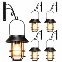 Lámpara Colgante de Metal para Exteriores, Resistente al Agua, con Energía Solar, Bombilla LED Edison Blanco Cálido, Decoración de Jardín