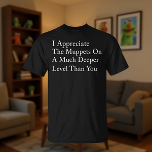 Camiseta The Onion I Appreciate The Muppets On A Much Deeper Level Than You Commentary, negra, unisex, para adultos, manga corta, cuello redondo - Product Image 3
