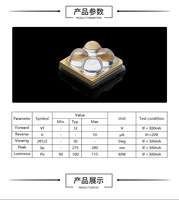 Offre Spéciale 5-7v 10w smd led puce UVC 222nm 255nm 265nm 270nm 5050 uv led pour équipement germicide