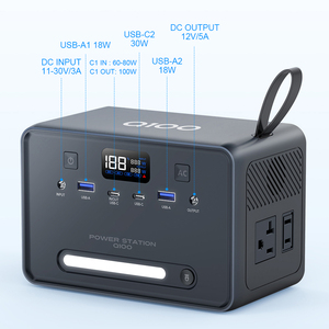 Station d'alimentation portable 100W 89.6Wh, batterie LiFePO4 4000+ cycles, générateur solaire MPPT, sorties multiples pour ordinateur portable, téléphone, camping - Product Image 2