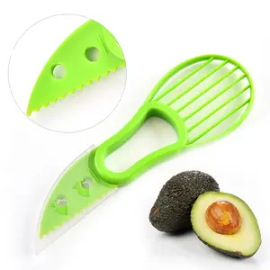 Fruit Groente Keuken Multi Function Gereedschap Plastic Avocado Cutter 3 In 1 Avocado Slicer
