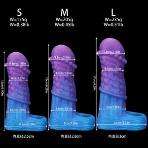 ปลอกซิลิโคนกลวงสำหรับนวดสำหรับอวัยวะเพศชายปลอกล็อคสำหรับผู้ชายออกแบบให้มีฟันหมาป่าหนาและยาวขึ้น - Product Image 3