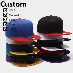 Logo personnalisé en gros deux tons couleur SnapBack Cap en stock vierge camionneur chapeau à bord plat Hip Hop Snapback chapeau - Product Image 1