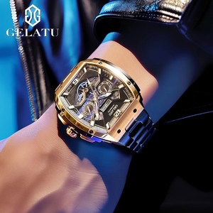 Envío Directo GELATU Reloj Mecánico Automático de Lujo para Hombre, Esqueleto, Tourbillon, Acero Inoxidable, Alta Calidad, 5BAR, Resistente al Agua - Product Image 6