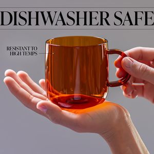 Taza de Café de Vidrio de Color Opaco Personalizada, Vaso de Vidrio Transparente de Borosilicato Personalizado, Taza de Té de Vidrio con Asa - Product Image 3