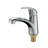 Robinet de salle de bain moderne en alliage de zinc brossé, à poignée unique, à capteur sans contact, chromé, pour montage sur plan, idéal pour salle de bain et salon.