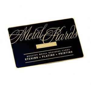 Cartes de visite personnalisées avec logo et informations de l'entreprise, gravure au laser, métal électro-plaqué or noir, 0,2-2,0 mm - Product Image 1