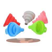 Entonnoir télescopique pliable multi-usage en silicone alimentaire pour le transfert et la distribution de riz, d'huile et de vin, pour la cuisine domestique