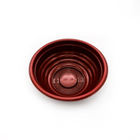 Bol rond à emporter pour ramen rouge noir blanc personnalisé Bols de restaurant pour nouilles en plastique jetables pour animaux de compagnie micro-ondable avec couvercle