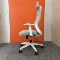 Chaise de bureau moderne en métal, installation simple, blanche, réglable en hauteur, avec roulettes, pour la maison, le bureau, l'hôtel, l'école, le salon, dossier haut