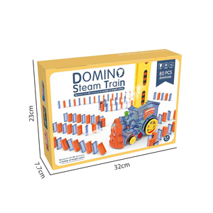 Divertente e Colorato Trenino a Vapore Domino per Bambini, Set di <span class=keywords><strong>Blocchi</strong></span> Domino, Gioco di Costruzione e Impilamento con Luci - Product Image 6
