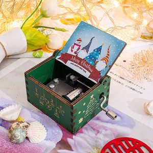 Boîte à musique de Noël, cadeau de Noël pour fille, fils, amis, sœur, boîte à musique en bois à manivelle, cadeaux de Noël et de Nouvel An - Product Image 2