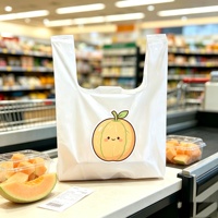 Sac de courses personnalisable, robuste, résistant à la chaleur, de qualité alimentaire, biodégradable, à soufflets latéraux, avec logo imprimé, taille et couleur personnalisées, en PE